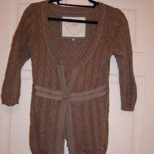 Abercrombie and Fitch - Size L. Cable Cardigan Sweater.  Warm brown